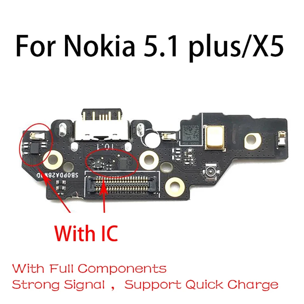 

1 шт. Новинка для Nokia 5,1 Plus / X5 USB-порт для зарядки разъем док-станции зарядная плата гибкий кабель