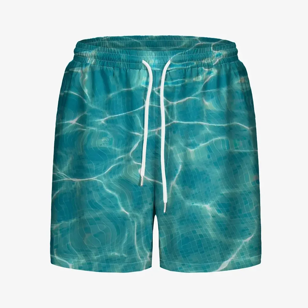 Pantaloni da spiaggia da uomo pantaloncini stampati 3D scintillanti d'acqua pantaloncini traspiranti estivi da uomo pantaloncini da strada Fitness Ropa Hombre da uomo