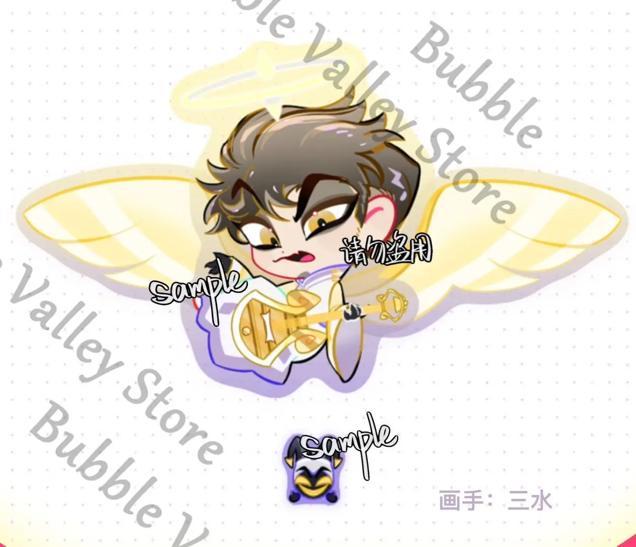 Anime Hazbin Hotel Alastor Husk Lucifer Adam Lute Cosplay Wings Can Move Acrylic Pendant Keychain Cartoon Keyring Adorn Gift view 6