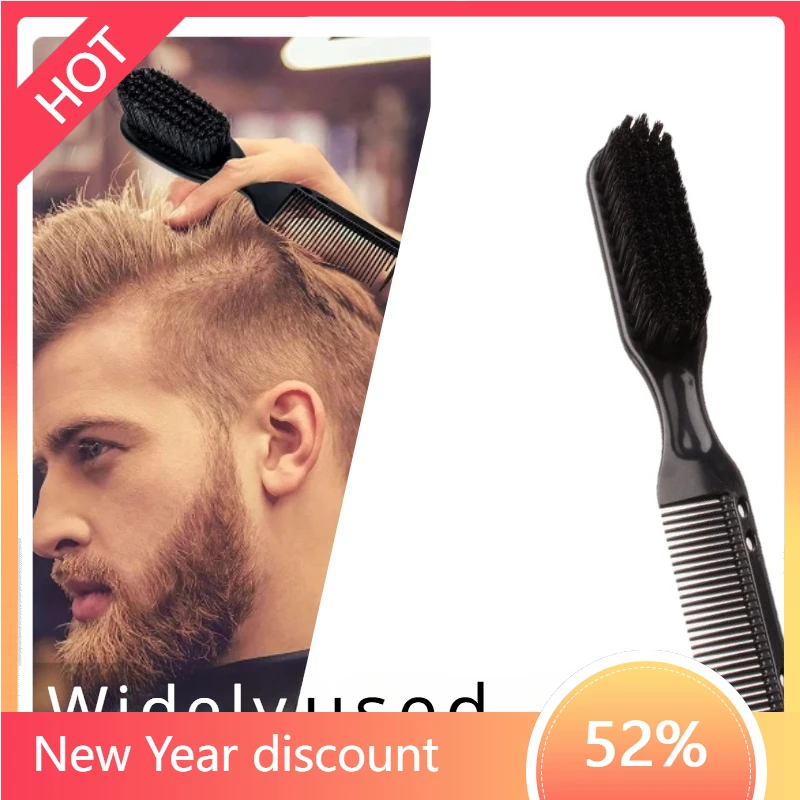 Men's Beard Plastic Handle Pig Mane Beard Cleaning Brush Hair Beautifying and Anti Static, Barber Hair Styling Comb Shaving Tool