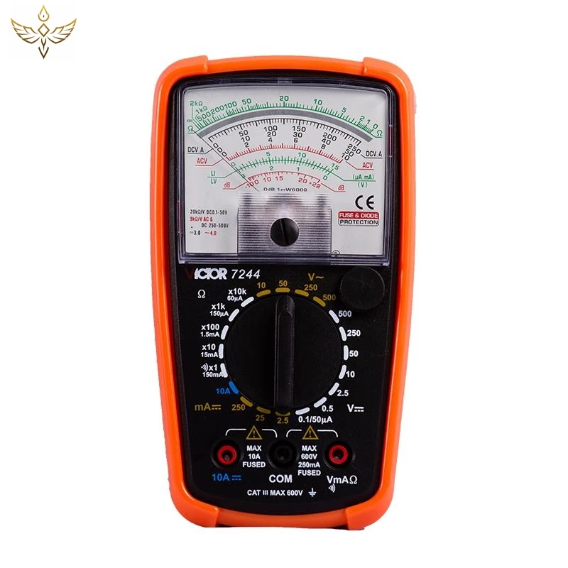 

YITENSEN OR VICTOR 7244 Handheld Manual Range Analog Multimeter Tester AC DC 500V 10A With dB Dry Battery Measurement