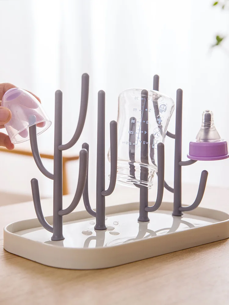 

Baby Bottle Drain Rack Tree-shaped Feeding Bottle Drying Cleaning Rack Baby Bottle Storage Dust-proof Storage Rack Drying Shelf