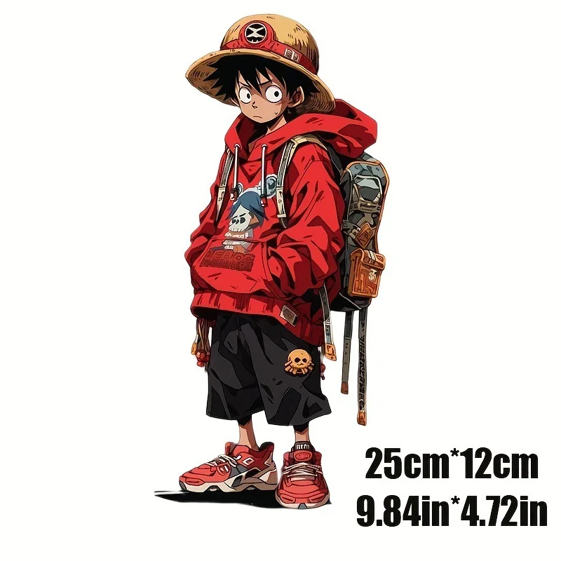 Uma peça luffy adesivos de carro anime dos desenhos animados adesivos de para-choque de carro auto scratch decalque farol decoração carros janela decalques de vinil