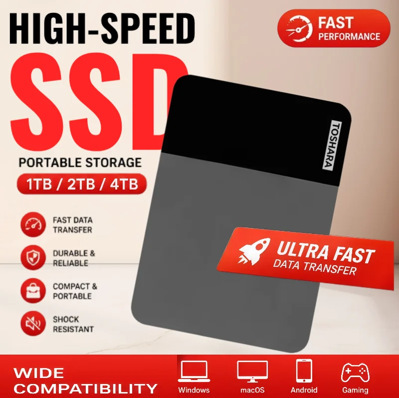 Portable Encrypted External Hard Drive Large Capacity 500GB 1TB 2TB 4TB USB3.0 Office File Backup Hard Disk For Desktop Laptop