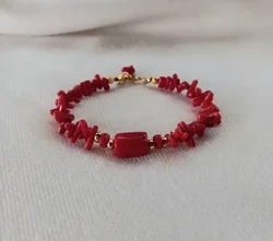 Coral bracelet Red coral bracelet Gemstone bracelet Christmas gift Gift for her Mothers gift