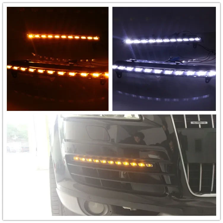 Car For Audi Q7 2006-2009 Flashing New LED DRL Daytime Running Yellow Turn Signal Daytime Running Light Fog Lamp 6 sold - view 3