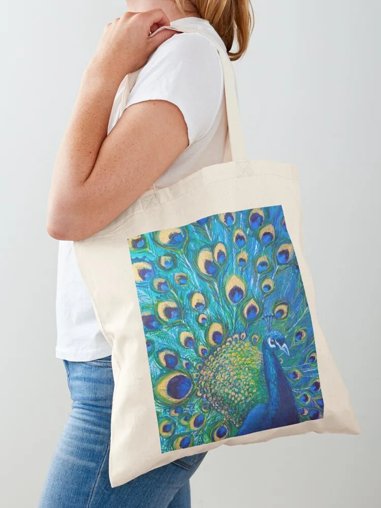 Beautiful Painted Peacock in its Full Glory Tote Bag cute pouch bag shopper bag woman large size bags custom fabric