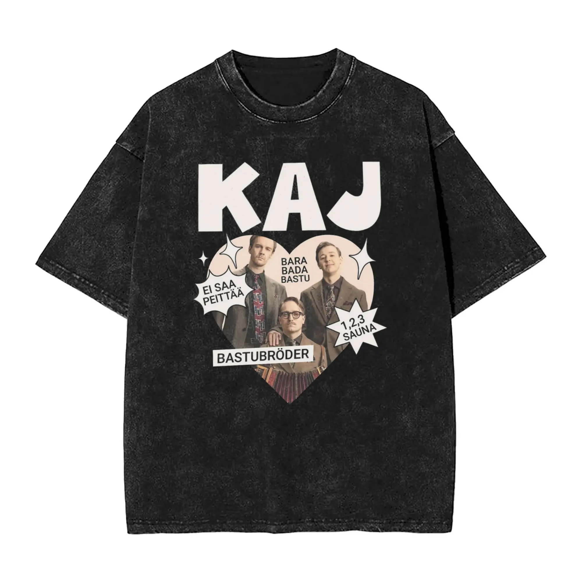 

Kaj Bara Bada Bastu Eurovisions Sweden 2025 Washed T Shirt Streetwear Hip Hop Retro T-Shirt Tees Tops for Men Women Cotton
