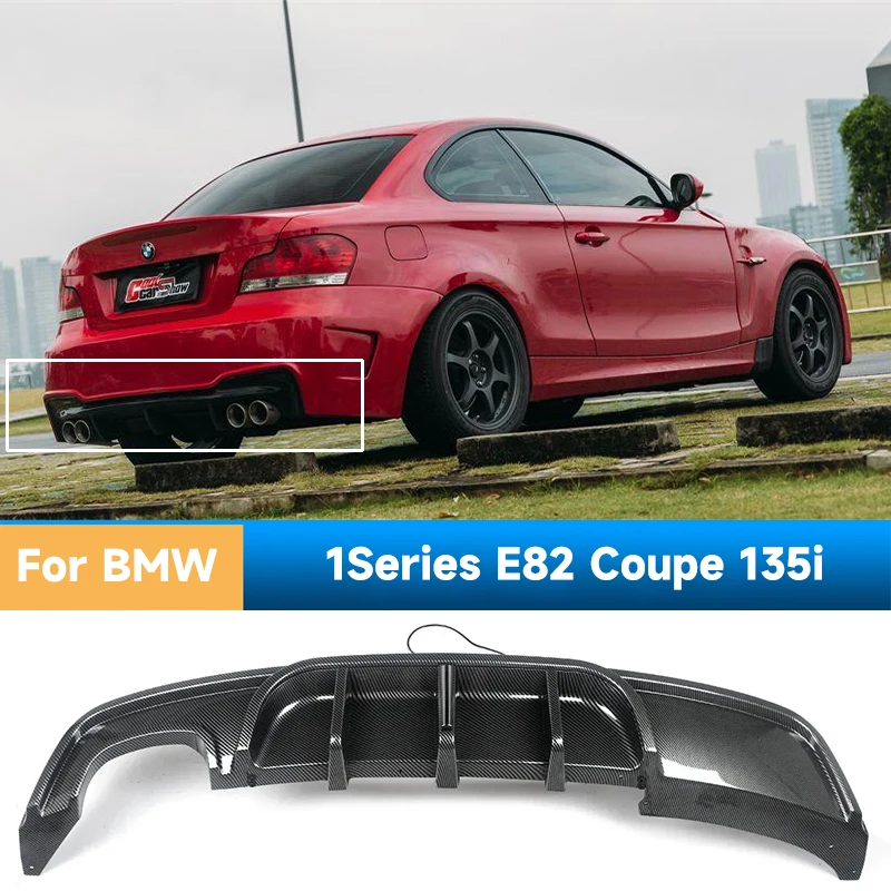 MP Style Rear Diffuser Bumper for BMW 1Series E82 Coupe 135i M Sport Rear Lip with Light Rear Lip Separator Guard Plate