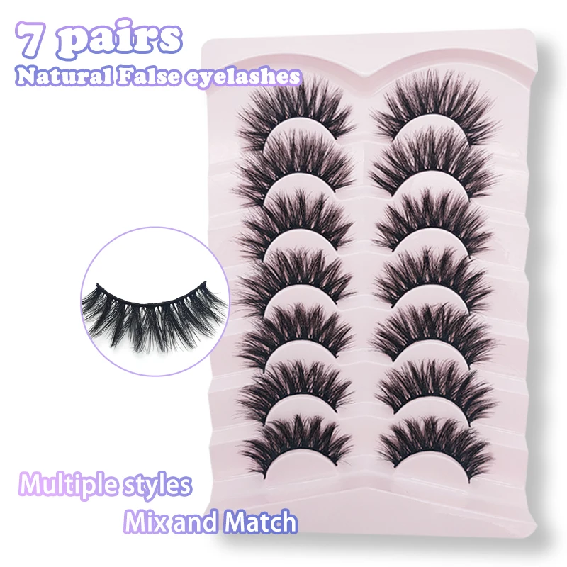 New 10 Pairs Strip Eyelashes Soft Natural Thick False Eyelashes Daily Dating Makeup Extension Handmade Individual Eyelashes