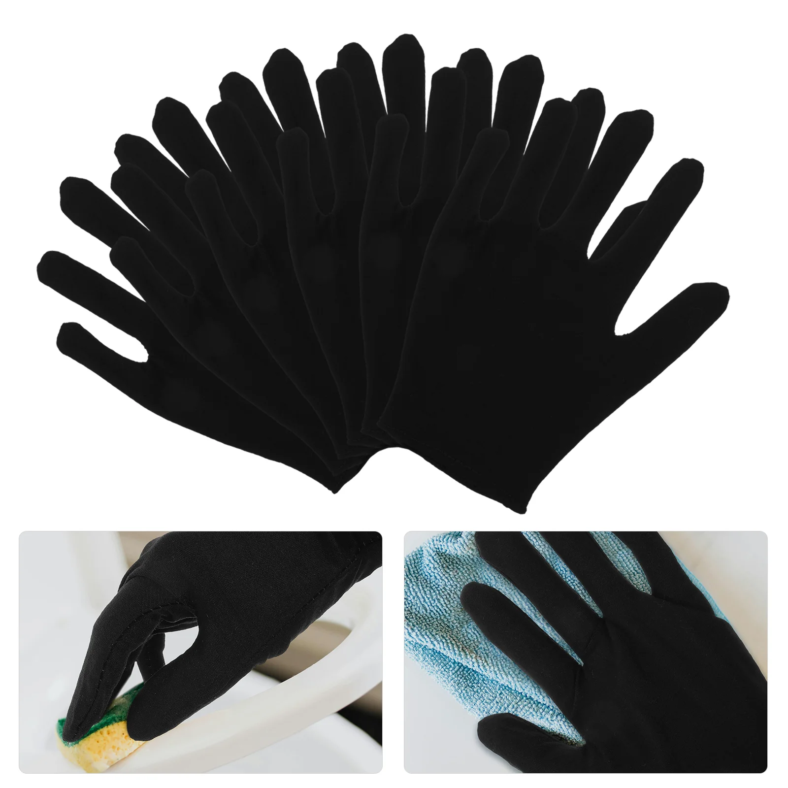 12 Pairs Jewelry Touching Gloves Car Driving Gloves Etiquette Cotton Gloves Outdoor Protective Gloves L