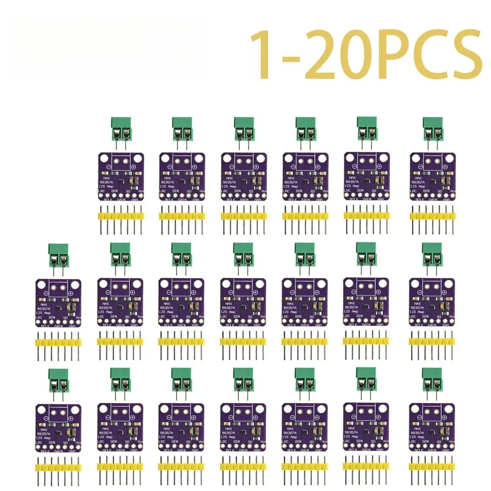 1-20pcs MAX98357A I2S Class D Audio Amplifier – 3W Digital Power Module for DIY Speakers & Smart Voice Systems