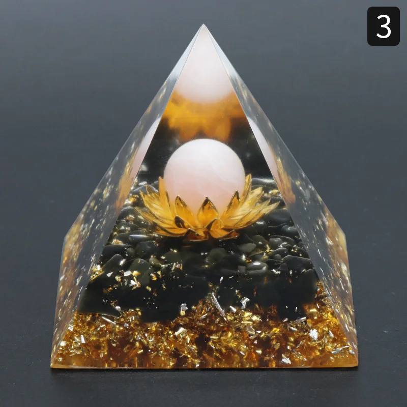 6cm Lotus flower Pyramid Crystal Natural Stone Energy Generator Healing Reiki Chakra Meditation Ornaments Crafts Office Decor