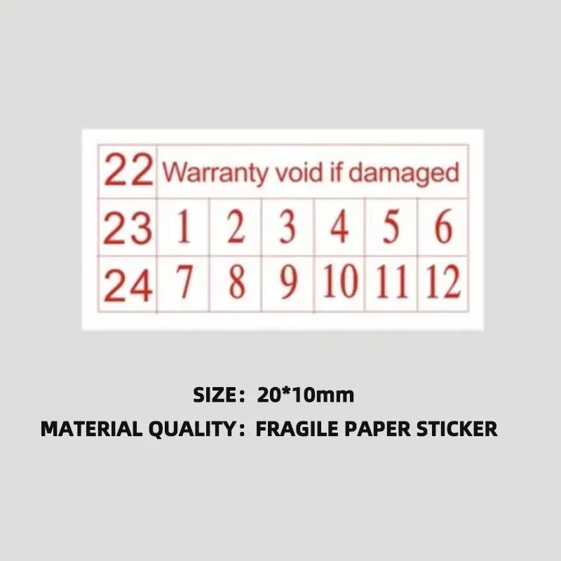 100pcs Warranty Anti-tear Invalid English With Date Fragile Sticker Expiration Seal Label