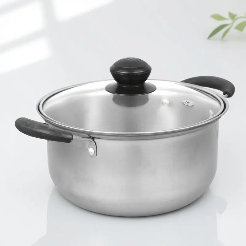 

1Pcs Stainless Steel Milk Pot 1.5L Heavy Duty Double Wall Cookware for Boiling Milk Heating Soup Simmering Sauces Glass Lid