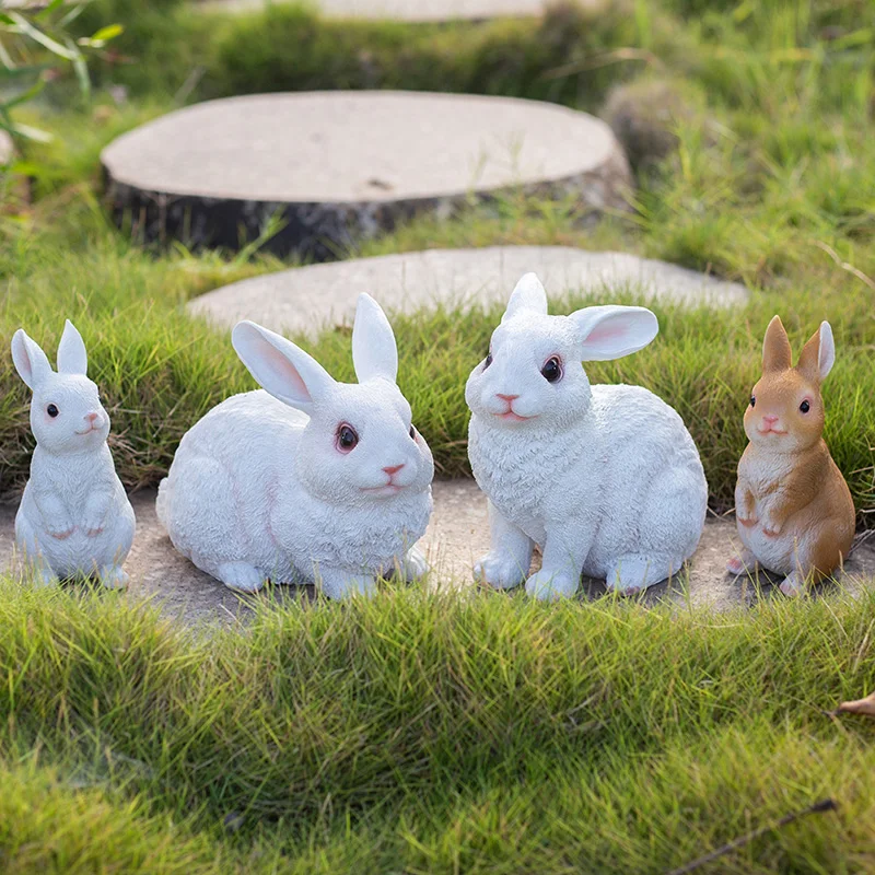في الهواء الطلق حديقة الديكور الراتنج Crt النحت Reatic أرنب صغير الحلي لملحقات ديكور المنزل Courard