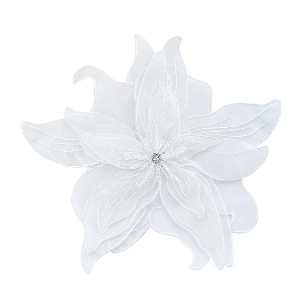 เข็มกลัดปักลาย  เครื่องประดับเสื้อผ้า  คริสตัลหลายชั้น  ลูกปัดติดเล็บ  ผ้าออร์แกนซ่า  ดอกไม้สามมิติ