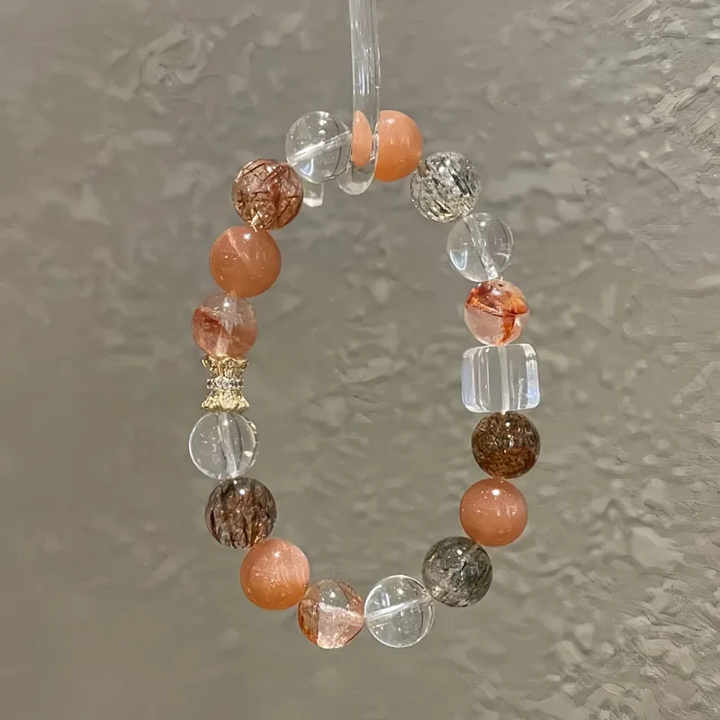 Natural crystal bracelet, Duobao bracelet, sunstone, moonlight crystal bracelet, light luxury niche versatile high-end
