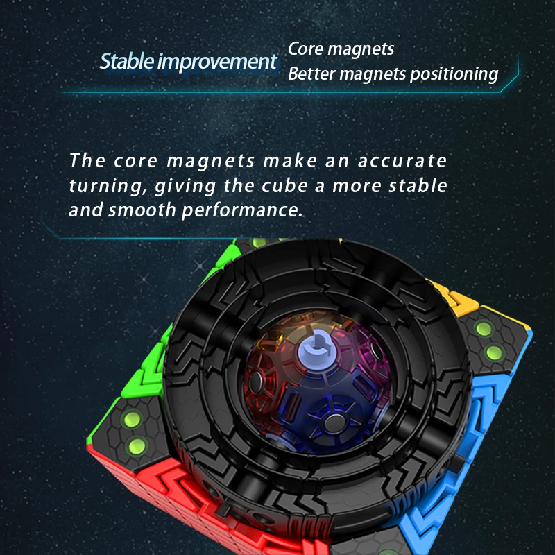 DianSheng ギャラクシー 8 メートルボールコア磁気マジックキューブ 8 × 8 磁気ステッカーレススピードキューブプロフェッショナルパズルおもちゃ子供のギフト