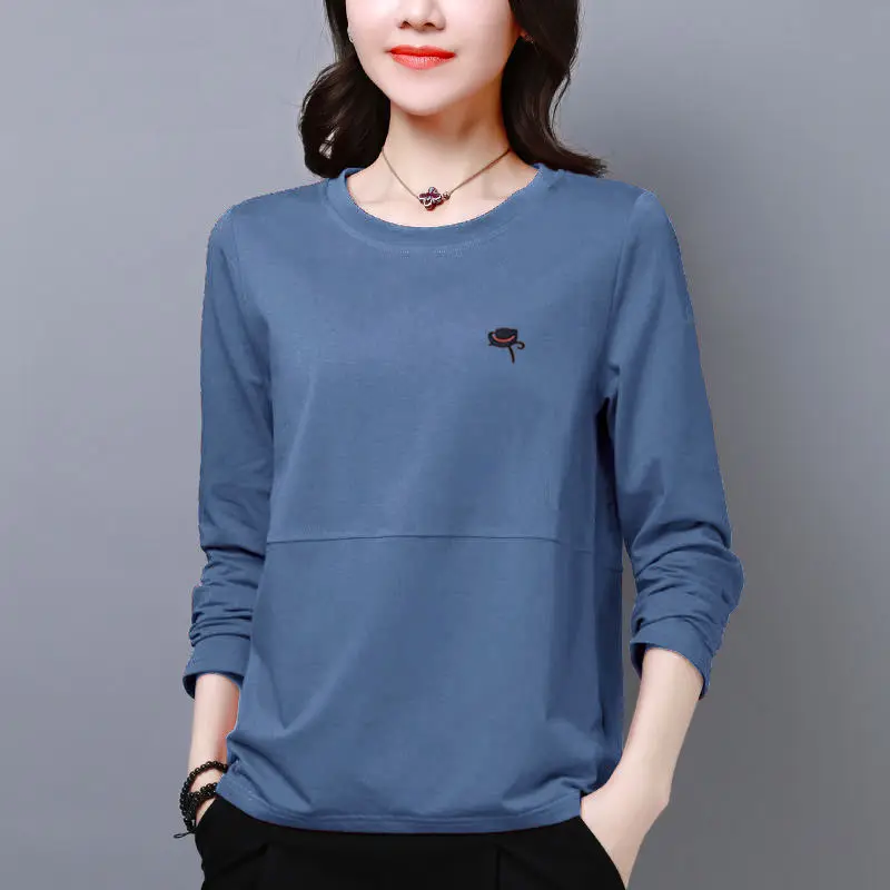 Woman's Tshirts spring/summer Long Sleeve Casual Loose O Neck Fashion Cheap Ladies Tops Tee Shirt Dropshipping ZBBA76