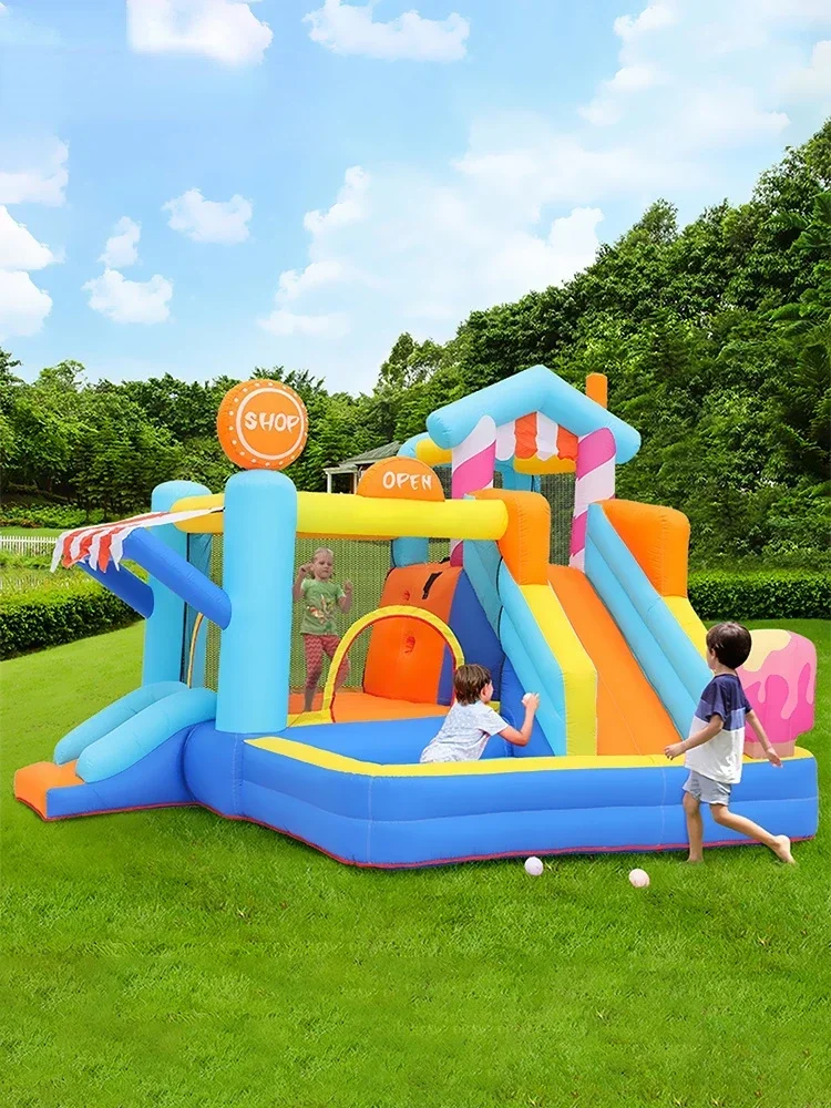 Small Indoor Trampoline In Inflatable Castle; Domestic Children