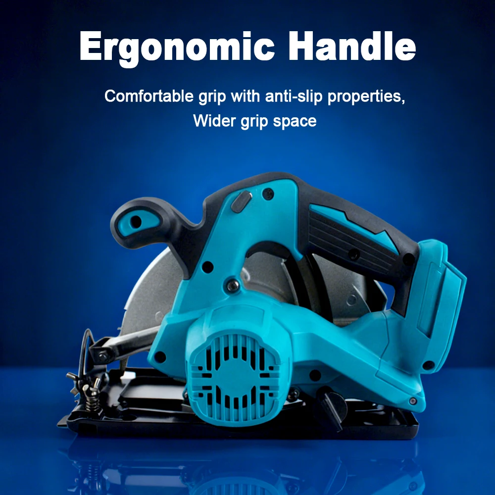 7 بوصة منشار دائري لاسلكي فرش منشار النجارة الكهربائية آلة قطع الألواح 0-45 °   قطع لماكيتا أو بطارية ديوالت