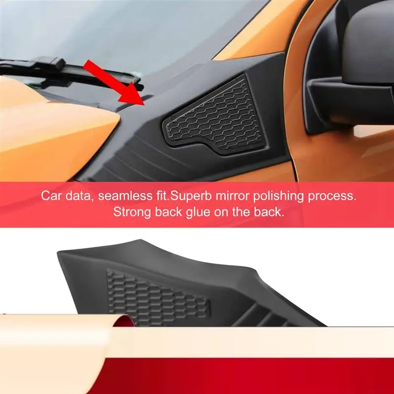 

2Pcs Car Side Vent Hood Guard Decoration Trim For Ford Ranger T6 T7 2016 2017 2018 2019 2020-N32R