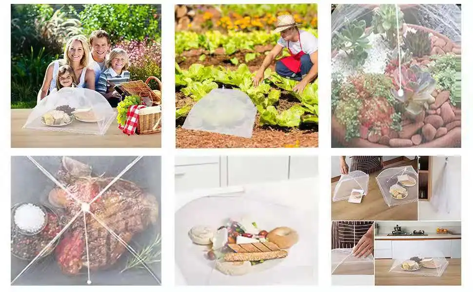 Faltbares Weißes Netz-Lebensmittelzelt Waschbarer Tragbarer Insektenschutz für Picknicks im Freien, Grillpartys Transparenter Pop-Up-Schutz – Detail 16