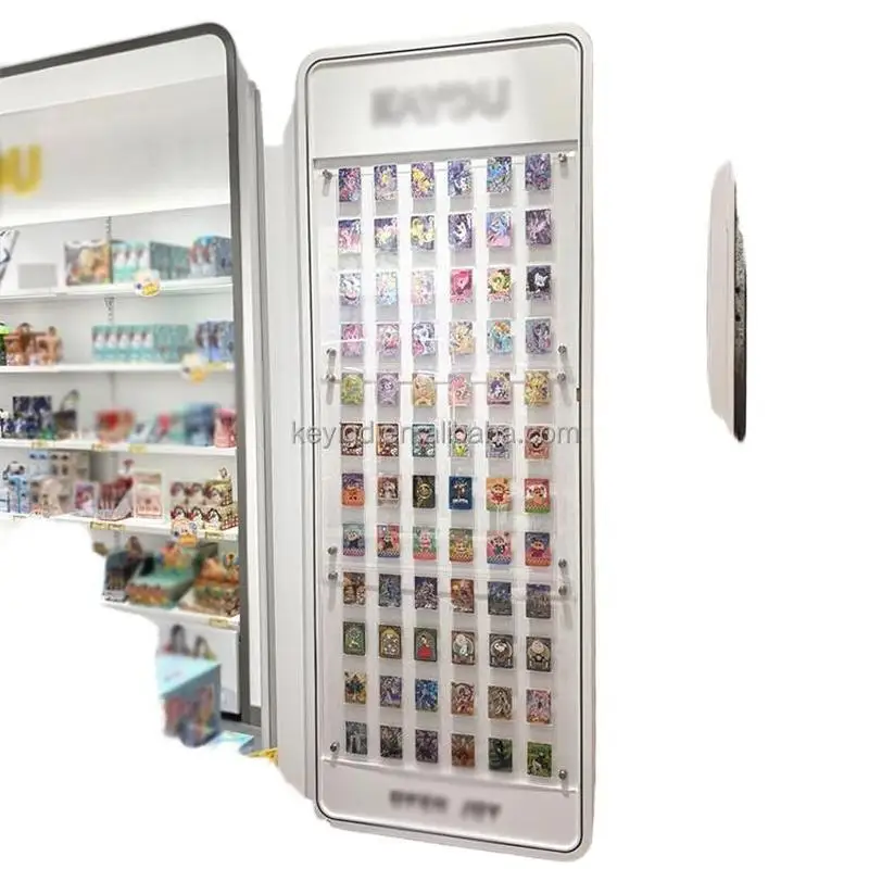 custom.TGC Store Wall Mounted Trading Card Display With White Acrylic Backboard Graded Sports & Baseball Card Display Stand
