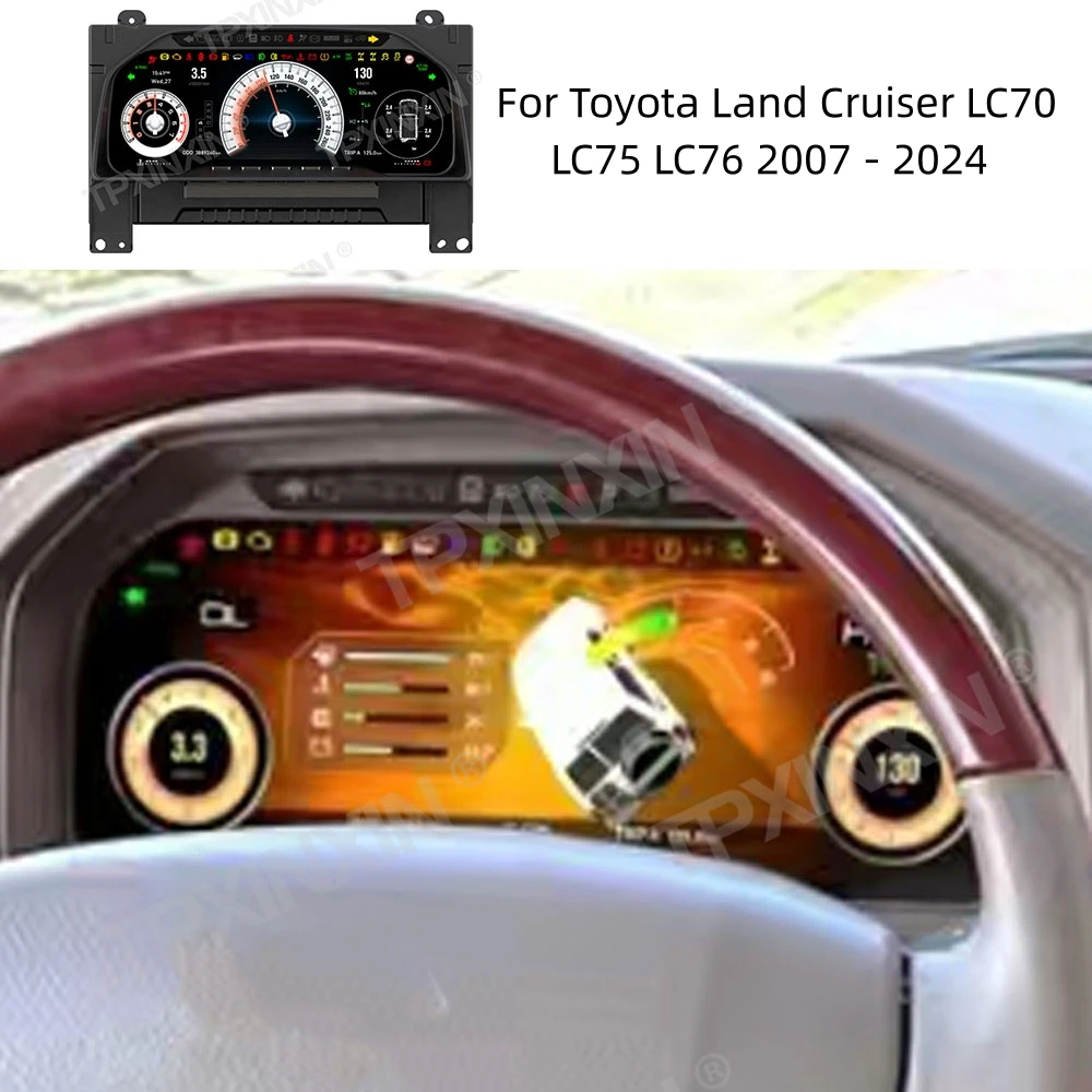 For Toyota Land Cruiser LC70 LC75 LC76 Digital Cluster Car LCD Dashboard Panel Virtual Cockpit Instrument Multifunctional Screen