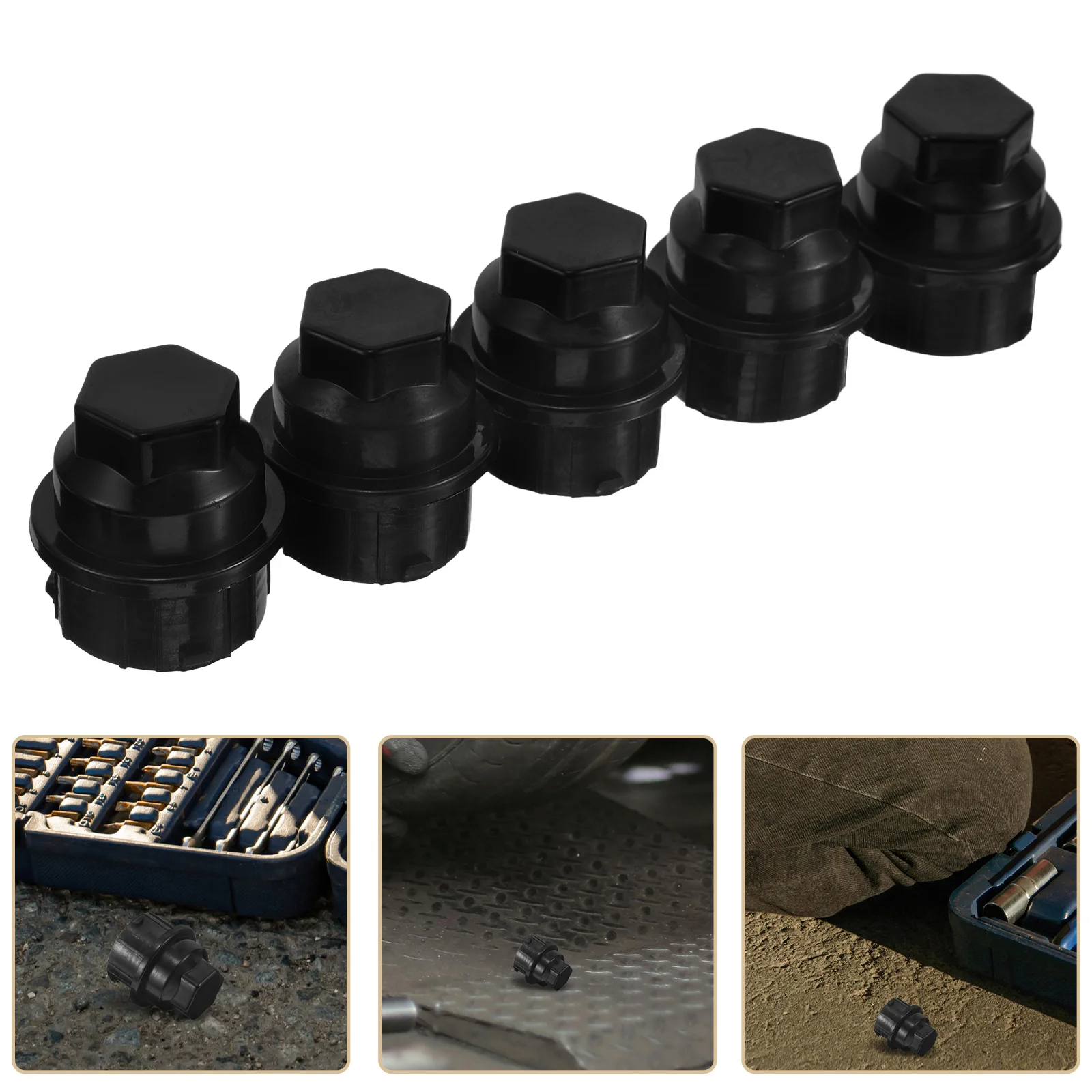 

10 Pcs Wheel Nut Caps Plastic Automotive Supply Car Cover Wheels Black Lug Tire Bolt for Covers