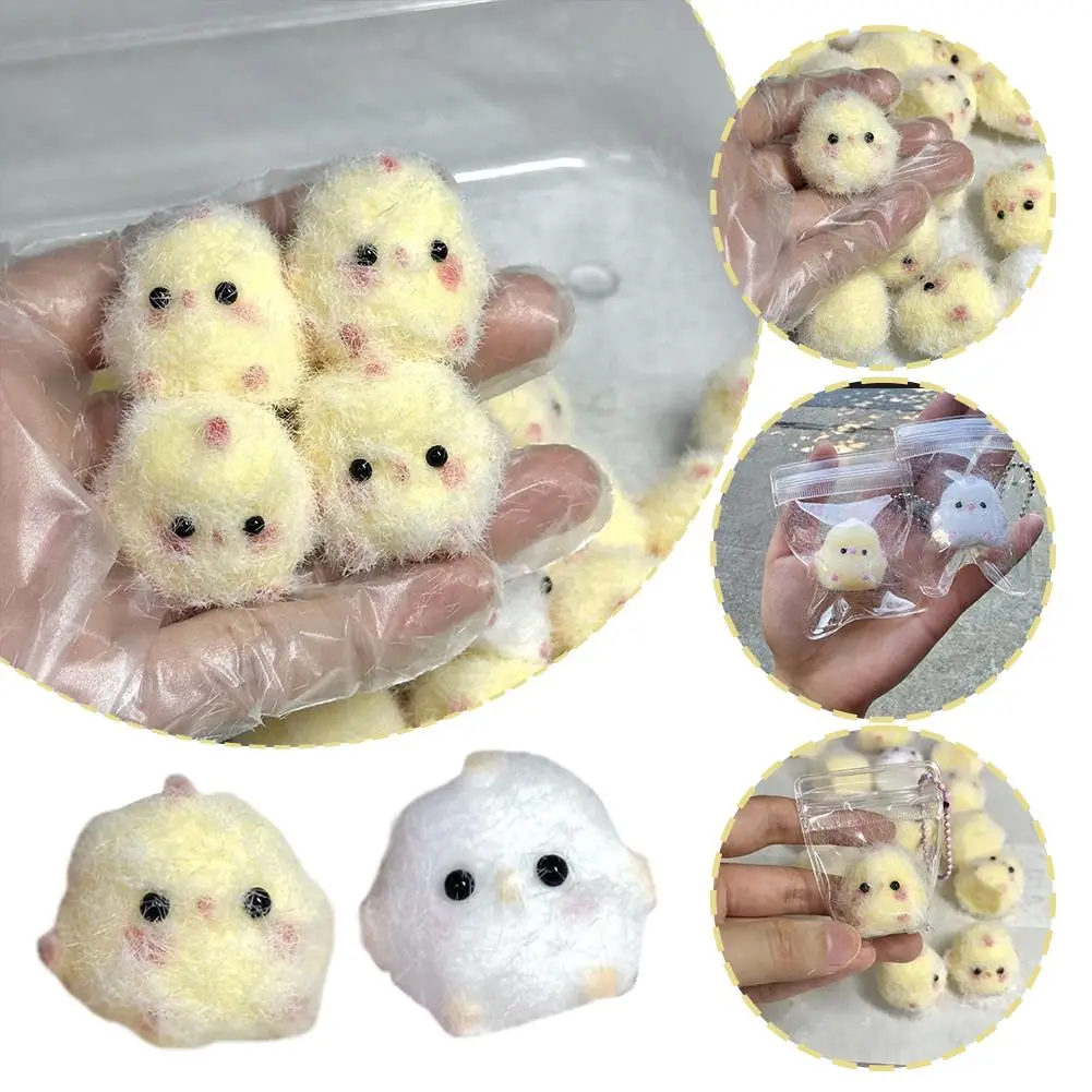 Jouet de poussin mignon souligné par les instituts, rebond lent de dessin animé, super rebond, cadeau décoratif de Charleroi e Squeeze, pendentif souligné, mini cadeau, 4cm, QI0f0