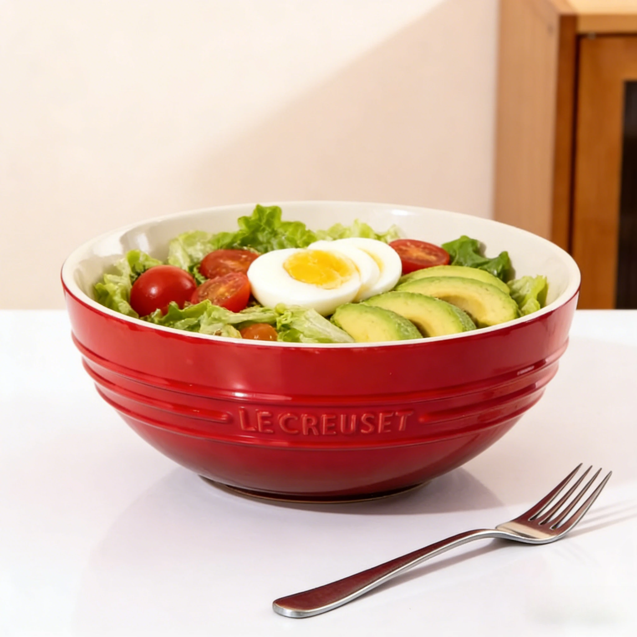 Tigela de Cerâmica com Gradiente Colorido, Tigela Grande para Macarrão, Tigela Estilo Creuset para Salada e Sopa