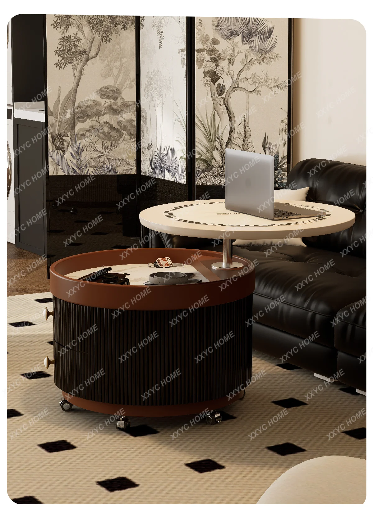 

Q Storage Bedroom Coffee Table Small Simple Books Wood Coffee Table Round Unique Aesthetic Sweet Cute Mesas Bajas Home Furniture