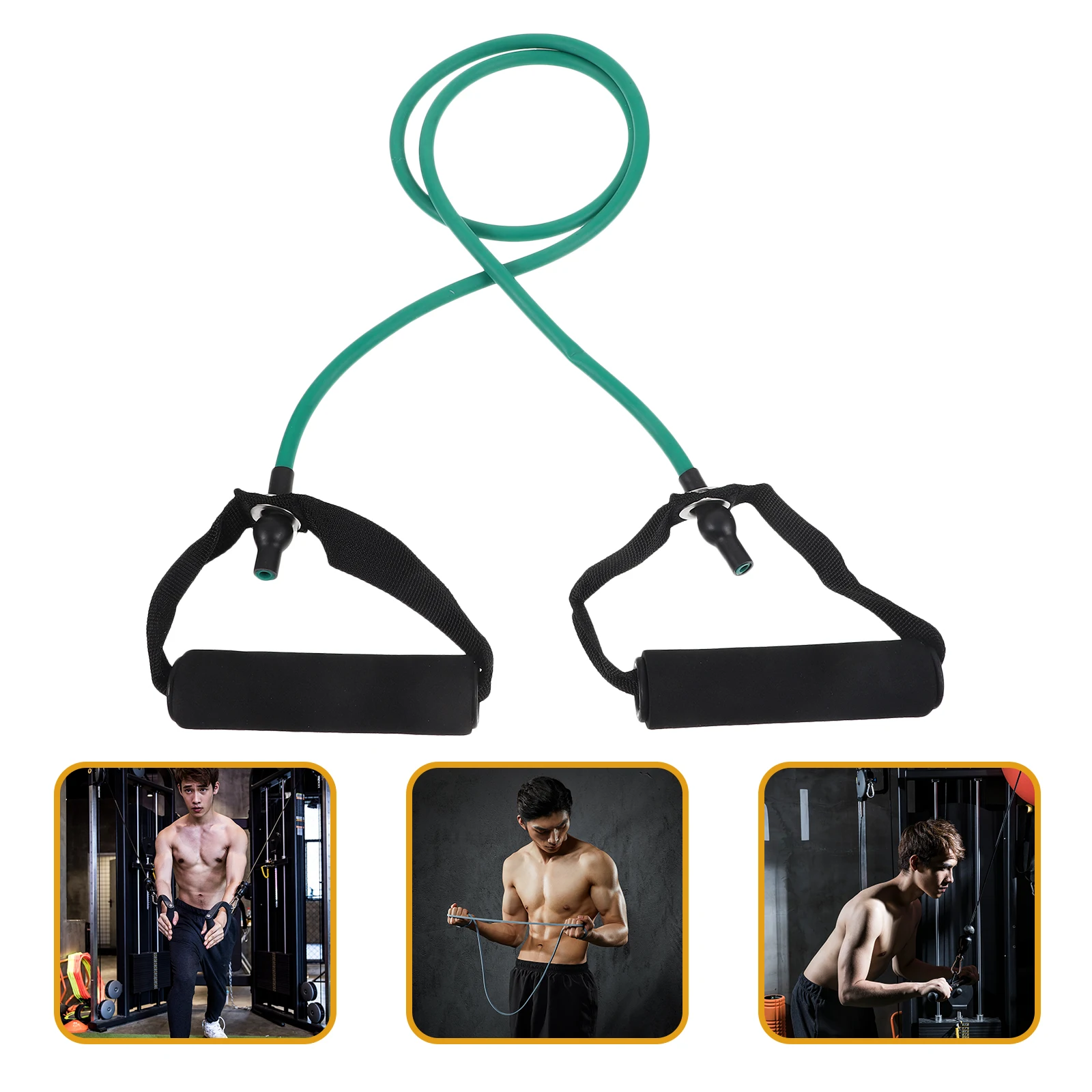 

Outdoor Elastic Fitness Exercise Pull Rope Stretchy Resistance Band For Workout Training With Handle Red Color All Ages Stretch