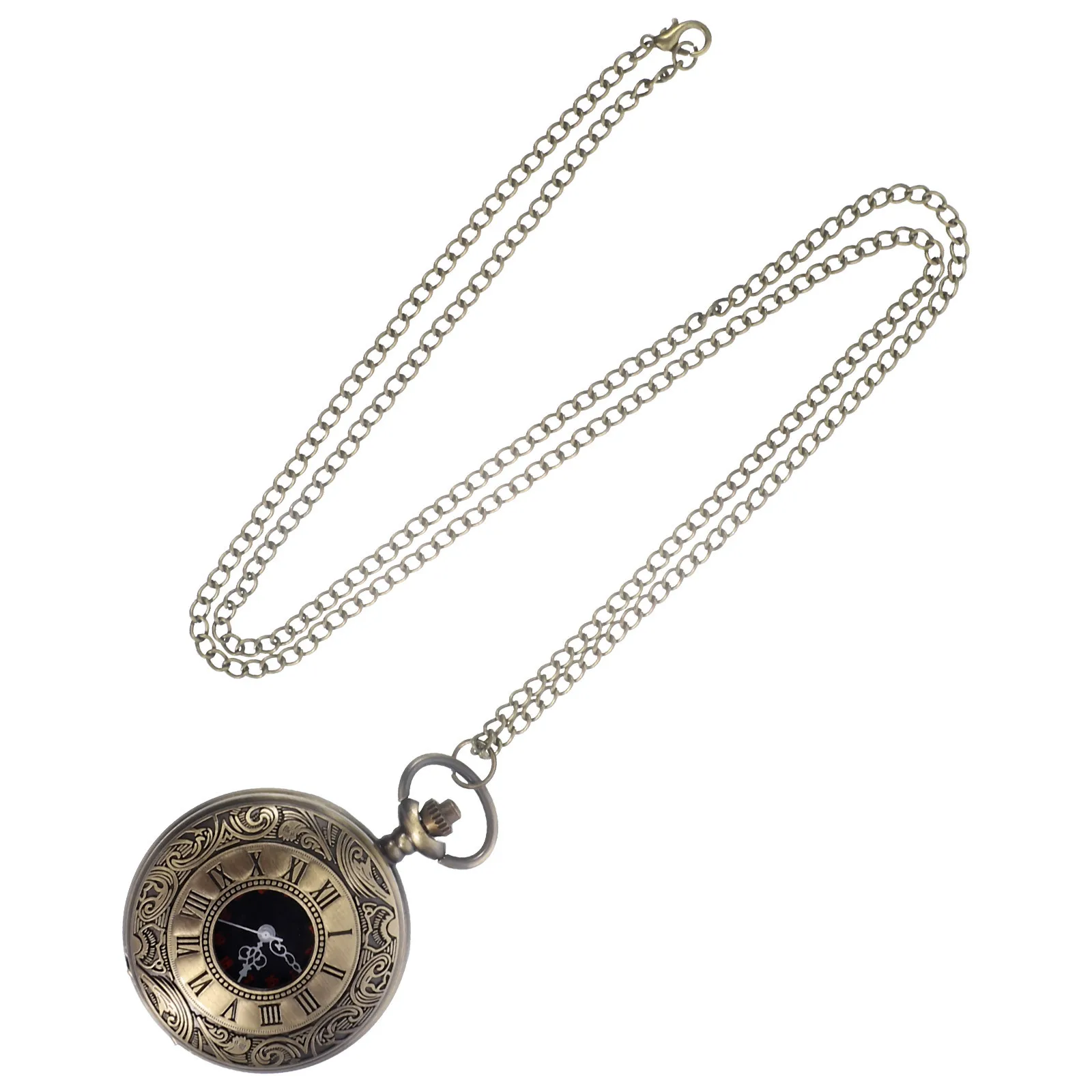 خمر ساعة الجيب قلادة كبيرة الحجم الأرقام الرومانية سبيكة سلسلة ساعة الزخرفية للرجال عيد الميلاد عيد الميلاد