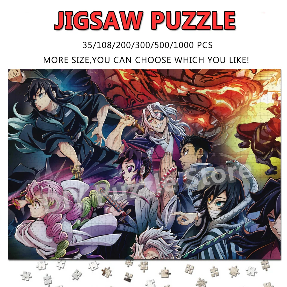 

Пазлы с персонажами аниме «Истребитель демонов»: Иноске Хашира, Томиока Гию. Сборные головоломки для развития интеллекта и снятия стресса.