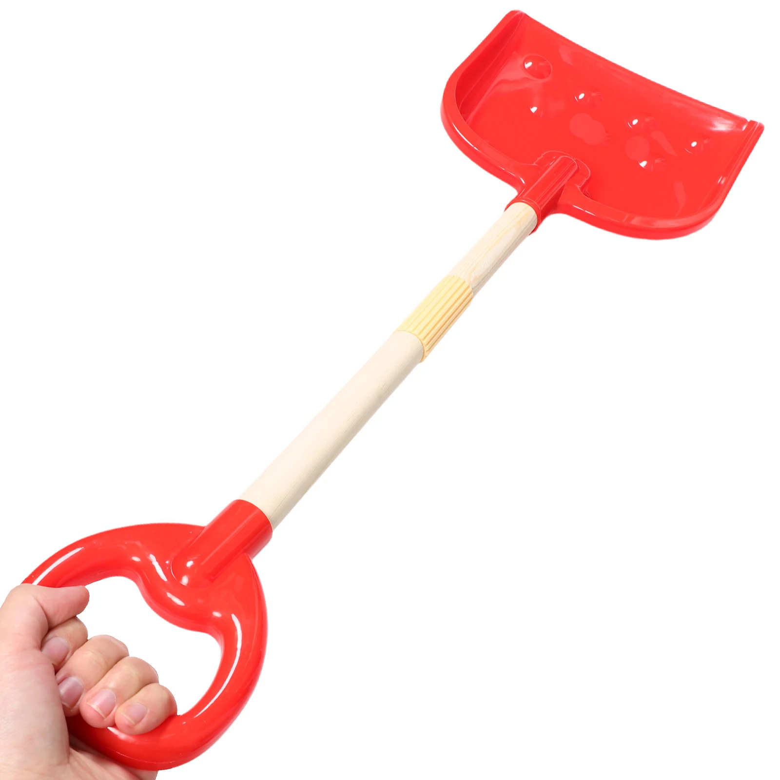 طقم معاول شاطئ للأطفال مكون من قطعتين، مقبض مجرفة ثلج رملية سميكة للأطفال الصغار للعب في الهواء الطلق - حفر خفيف الوزن