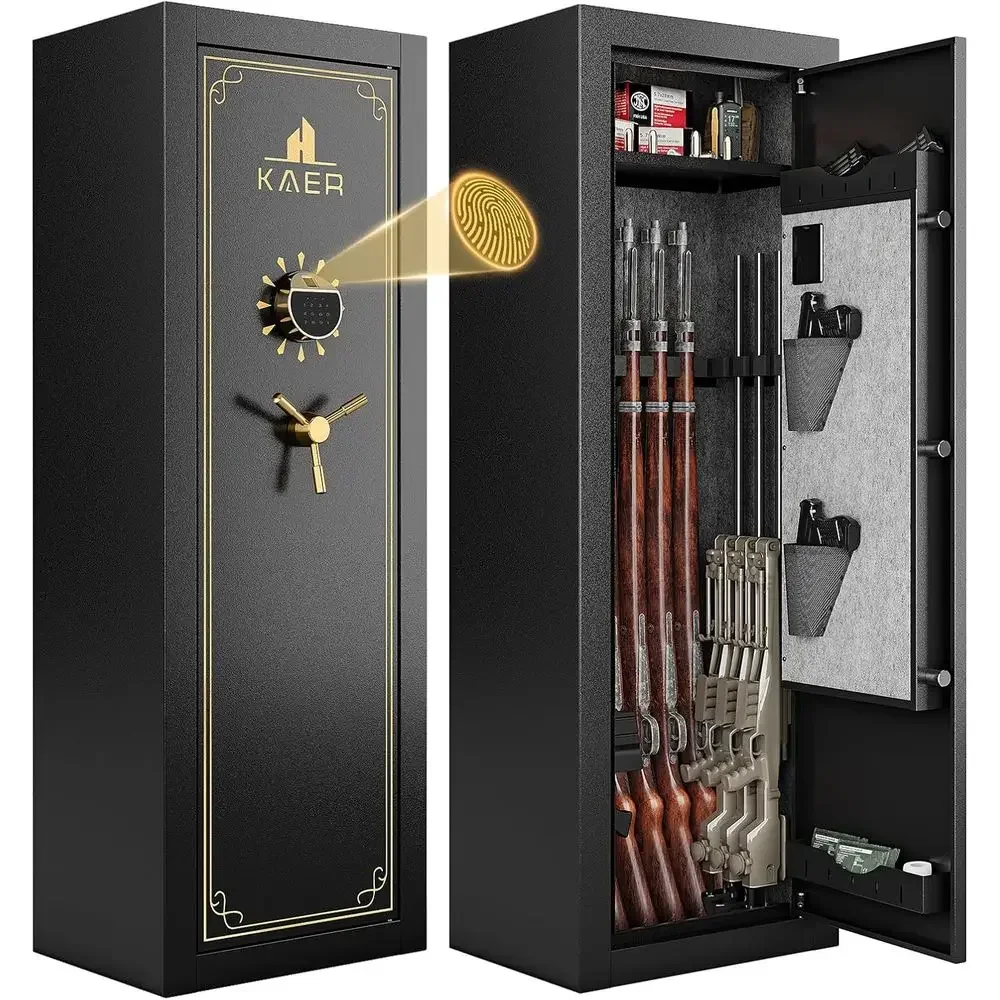 Biometric Security Gun Safe for Rifles, Pistols, and Shotguns with Digital Keypad and Removable Racks