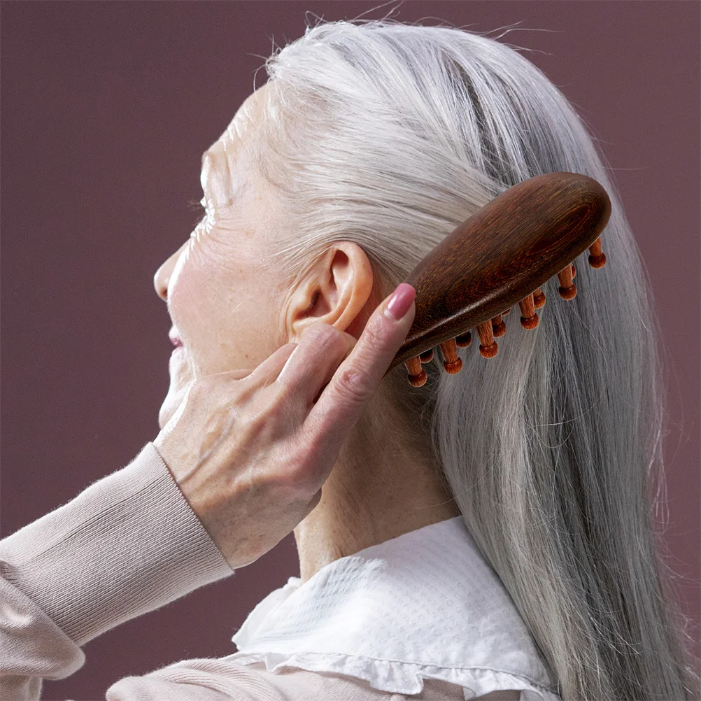 

2 шт., набор расчесок для массажа кожи головы из сандалового дерева, деревянный распутыватель волос, эргономичный дизайн кольца, расслабляющий массажер для головы, подходит для всех волос