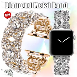 Bling Band for Apple Watch Ultra 49mm 38mm 40mm 42mm 44mm 41mm 45mm Diamond Metal Wristband Strap Iwatch Series 9 8 7 6 SE 5 4 3