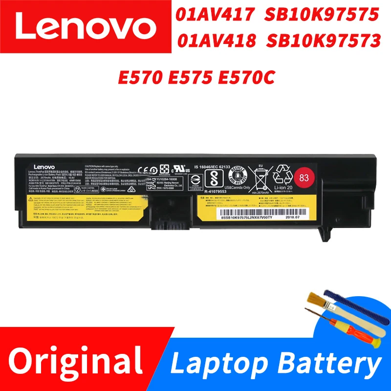 

Оригинальный аккумулятор для ноутбука Lenovo E570 E575 E570C 01AV417 01AV418 SB10K97575 SB10K97573 41 Вт