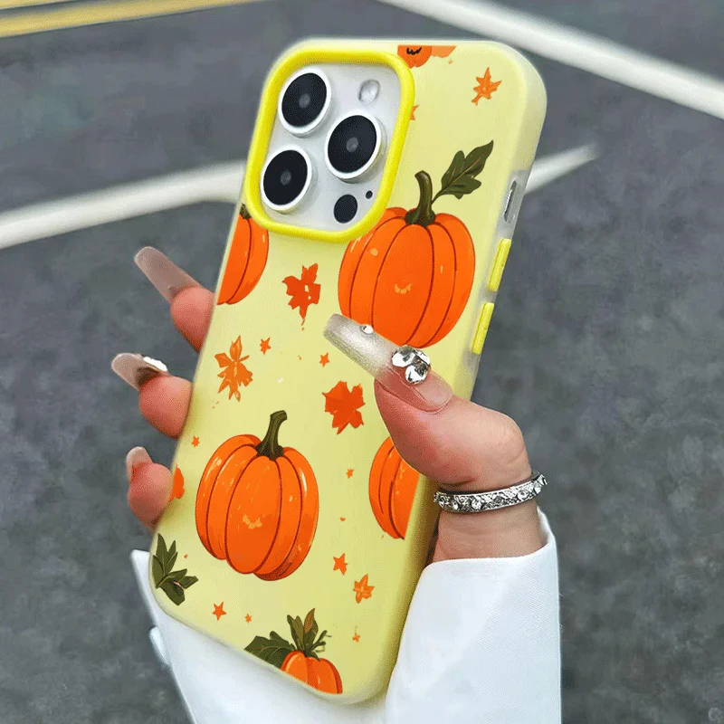 Maple Leaf Pumpkin Phone Case For Samsung S26 FE S25 S24 S23 S22 Ultra Plus A57 A27 A17 A16 A56 A55 A07 A06 Color 2-in-1 Cover