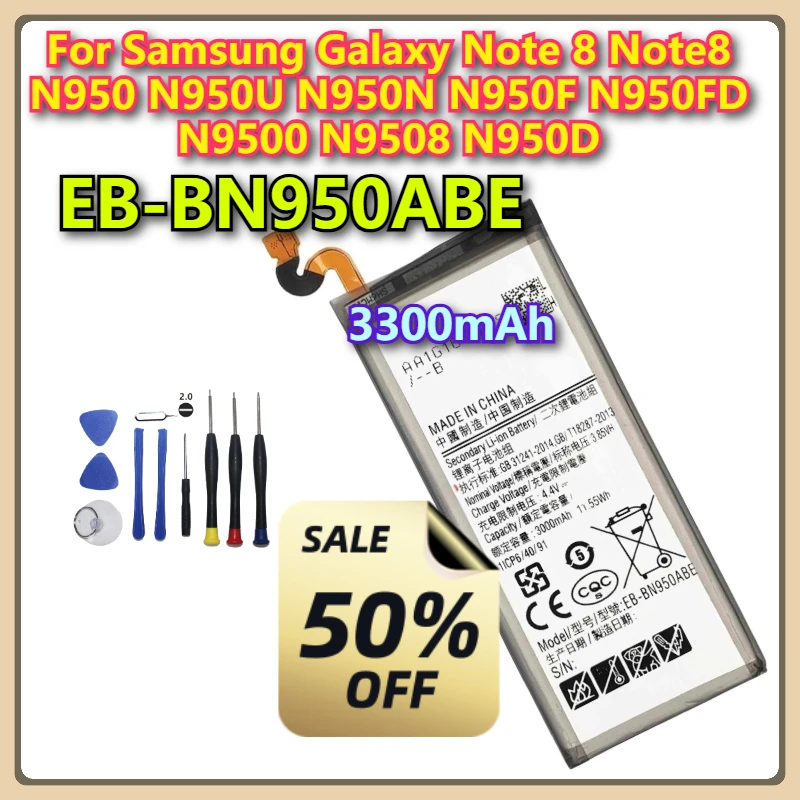 

EB-BN950ABE 3300mAh Brand New Battery For Samsung Galaxy Note 8 Note8 N950 N950U N950N N950F N950FD N9500 N9508 N950D + tools