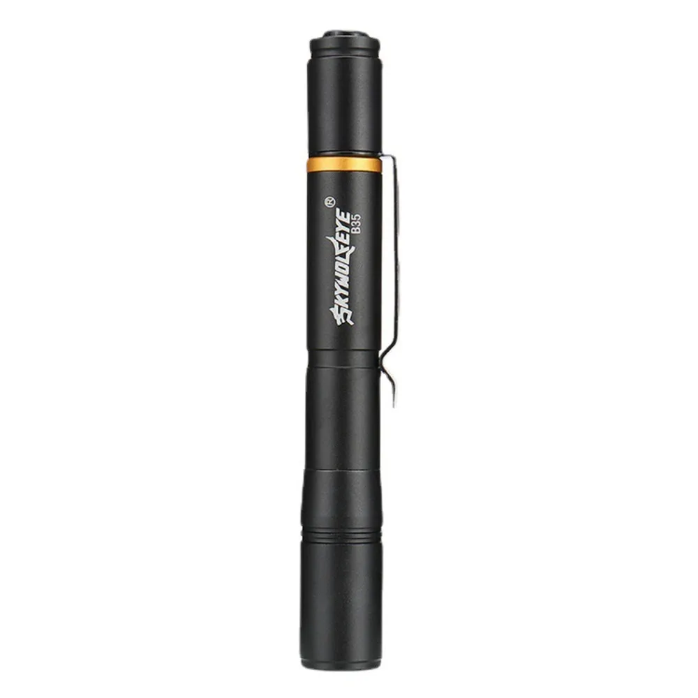 Tactical Pen Light  Rechargeable AAA LED Flashlight with Clip  Adjustable White  Amber Light Pocket Sized  Camping Hiking