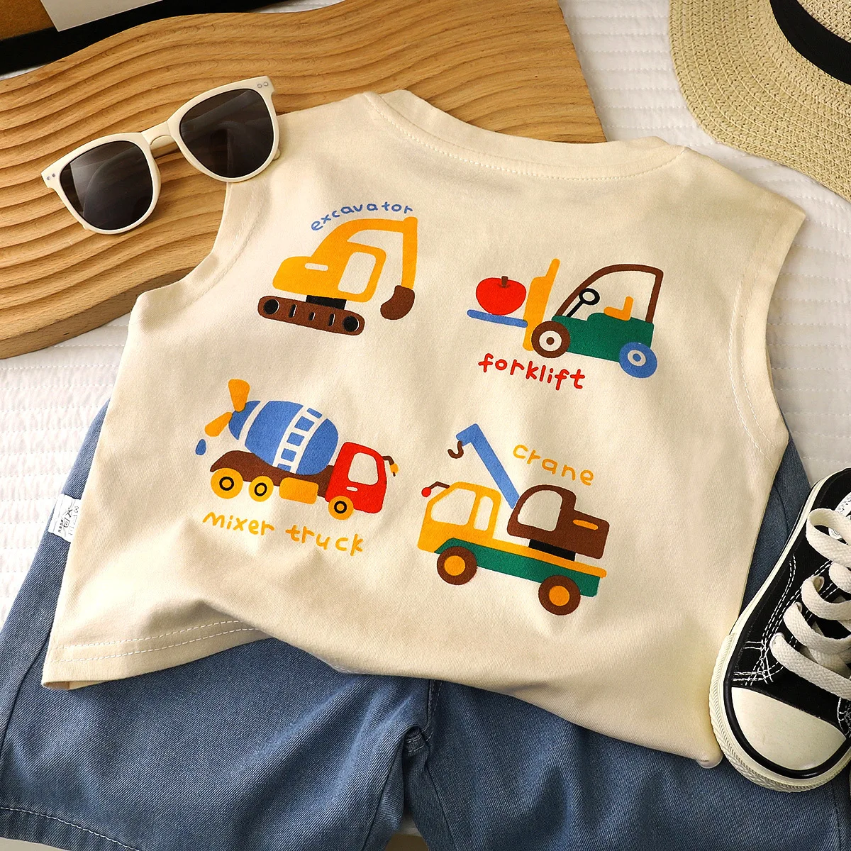 

Летняя хлопковая майка без рукавов для мальчиков, повседневная