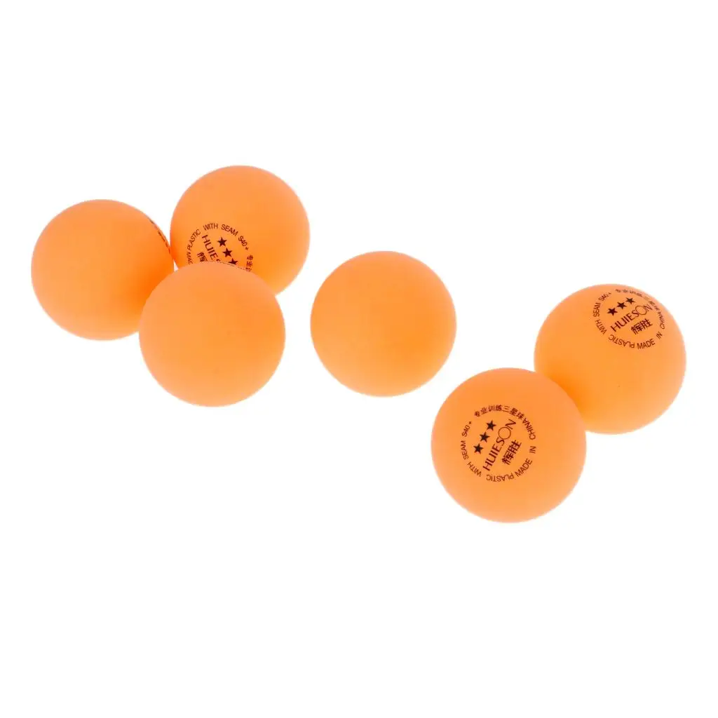 6Pcs Durable 3 Stars 40mm Table Tennis Pong Balls Training Sport Orange