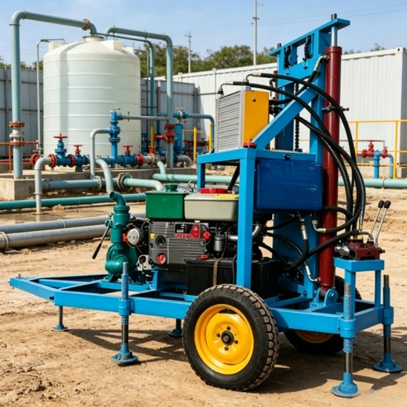 

150m Wheel Type Small Drilling Equipment Narrow Body Design Fit Through Garden Gate Door