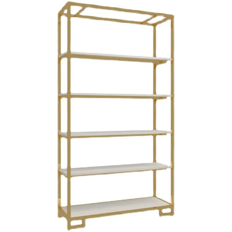 High-grade stainless steel titanium shoe store shoe rack display rack shopping mall gold light luxury commercial live broadcast