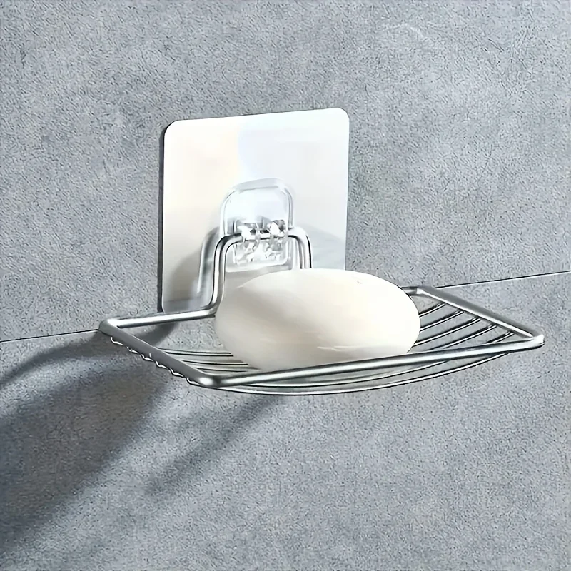 1/2pc Edelstahl Seife Rack Kein Stanzen Wand Montiert Einzigen Schicht Seife Rack-Home Badezimmer Entwässerung Seife lagerung Halter